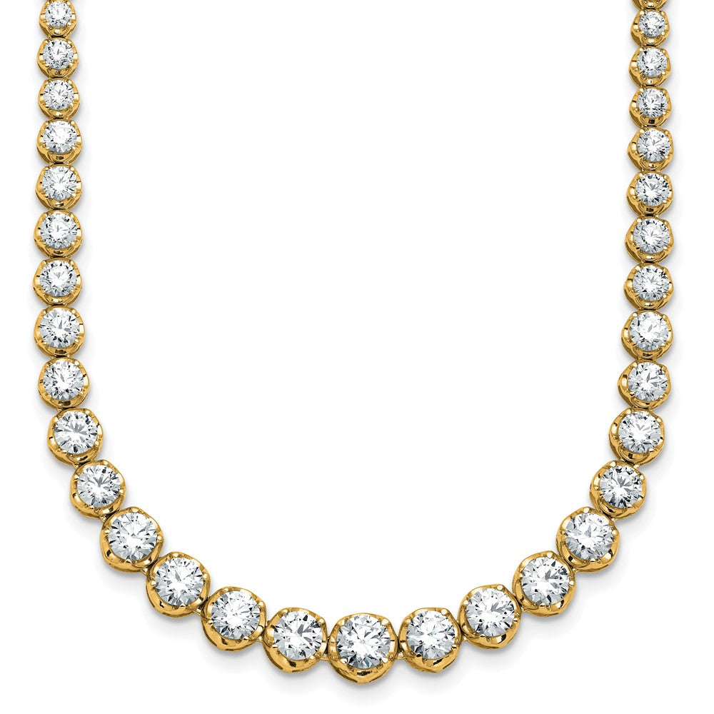 14k 11 1/15ct Lab Grown Diamond VS/SI+ G+ 20in Graduated Tennis Necklace
