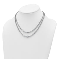 14kw 14 3/8ct Cert Lab Grown Dia VS/SI+ G+ 16in Grad Layer Tennis Necklace