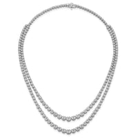 14kw 14 3/8ct Lab Grown Dia VS+ F+ 16in Grad Layered Tennis Necklace