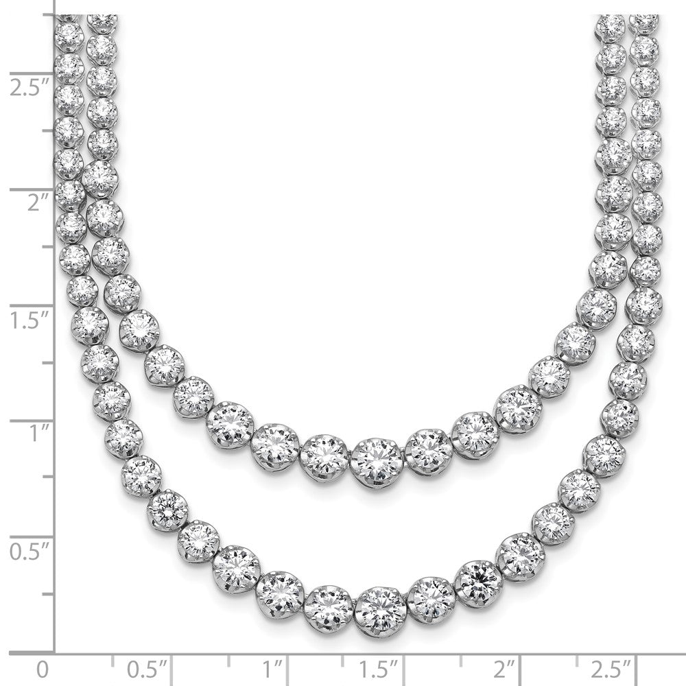 14kw 14 3/8ct Lab Grown Dia VS+ F+ 16in Grad Layered Tennis Necklace