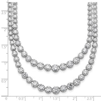 14kw 14 3/8ct Lab Grown Dia VS+ F+ 16in Grad Layered Tennis Necklace