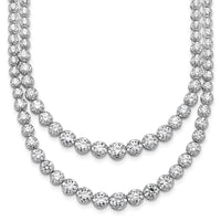 14kw 14 3/8ct Cert Lab Grown Dia VS/SI+ G+ 16in Grad Layer Tennis Necklace