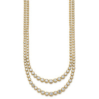 14k 14 3/8ct Lab Grown Dia VS/SI+ G+ 16in Grad Layered Tennis Necklace