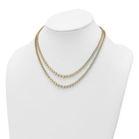 14k 14 3/8ct Lab Grown Dia VS/SI+ G+ 16in Grad Layered Tennis Necklace