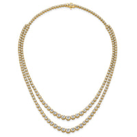 14k 14 3/8ct Cert Lab Grown Dia VS+ F+ 16in Grad Layered Tennis Necklace