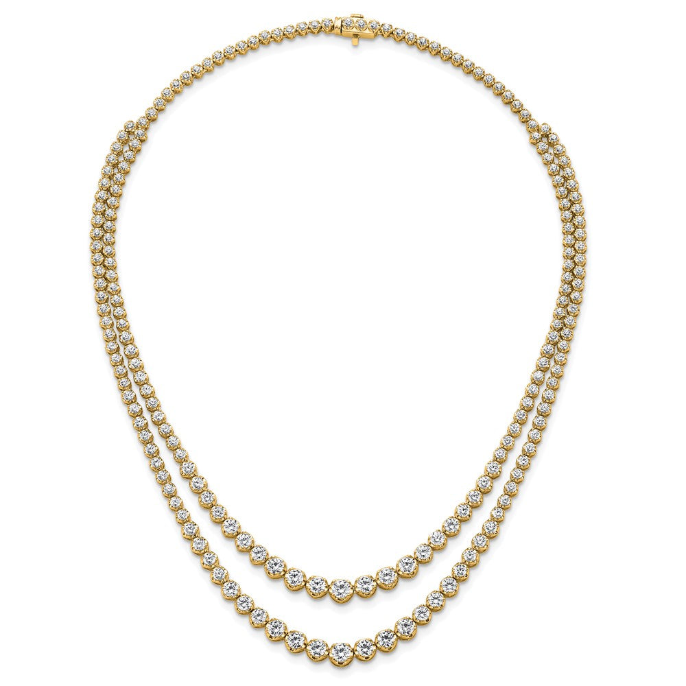 14k 14 3/8ct Lab Grown Dia VS/SI+ G+ 16in Grad Layered Tennis Necklace