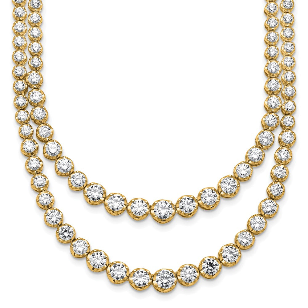 14k 14 3/8ct Lab Grown Dia VS/SI+ G+ 16in Grad Layered Tennis Necklace