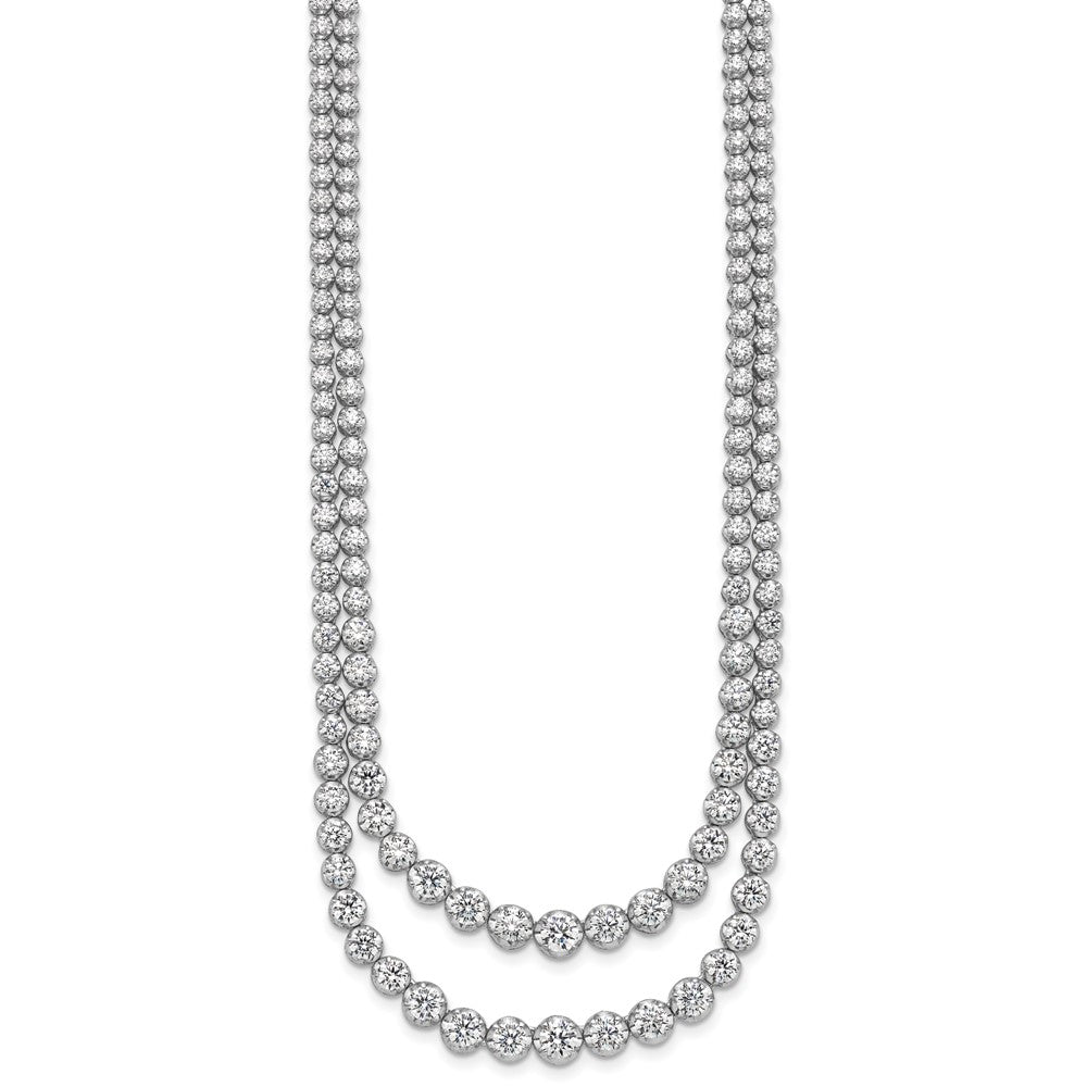 14kw 14 7/8ct Lab Grown Dia VS/SI+ G+ 18in Grad Layered Tennis Necklace