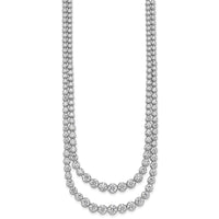 14kw 14 7/8ct Lab Grown Dia VS+ F+ 18in Grad Layered Tennis Necklace