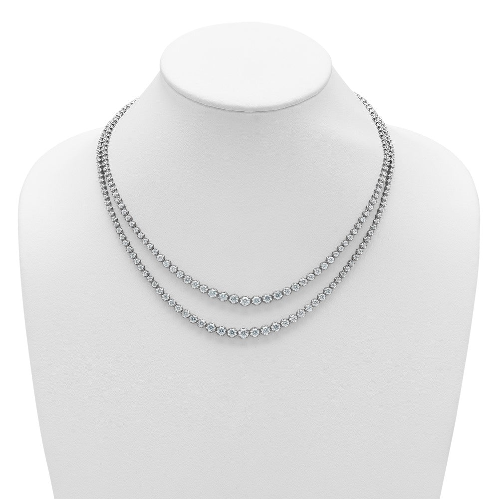 14kw 14 7/8ct Lab Grown Dia VS/SI+ G+ 18in Grad Layered Tennis Necklace
