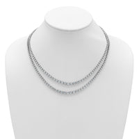 14kw 14 7/8ct Lab Grown Dia VS+ F+ 18in Grad Layered Tennis Necklace