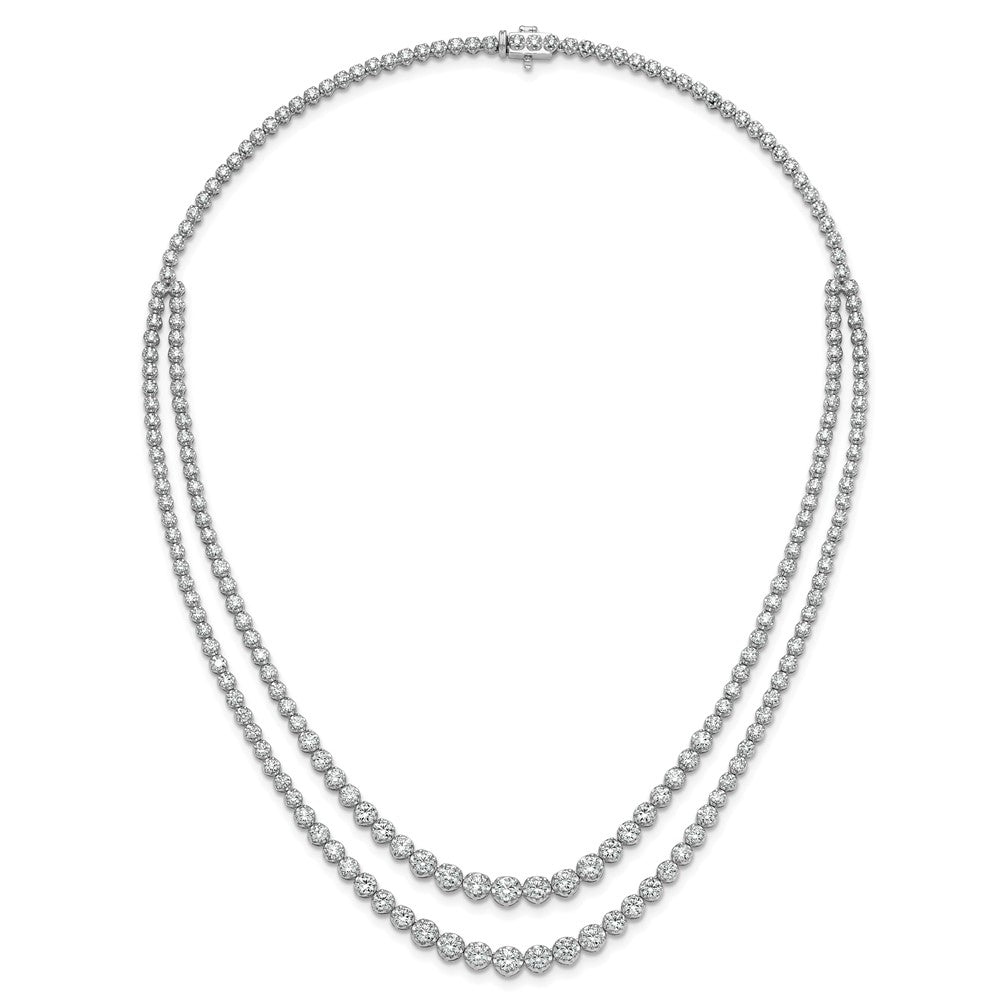 14kw 14 7/8ct Lab Grown Dia VS+ F+ 18in Grad Layered Tennis Necklace