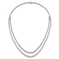 14kw 14 7/8ct Lab Grown Dia VS+ F+ 18in Grad Layered Tennis Necklace