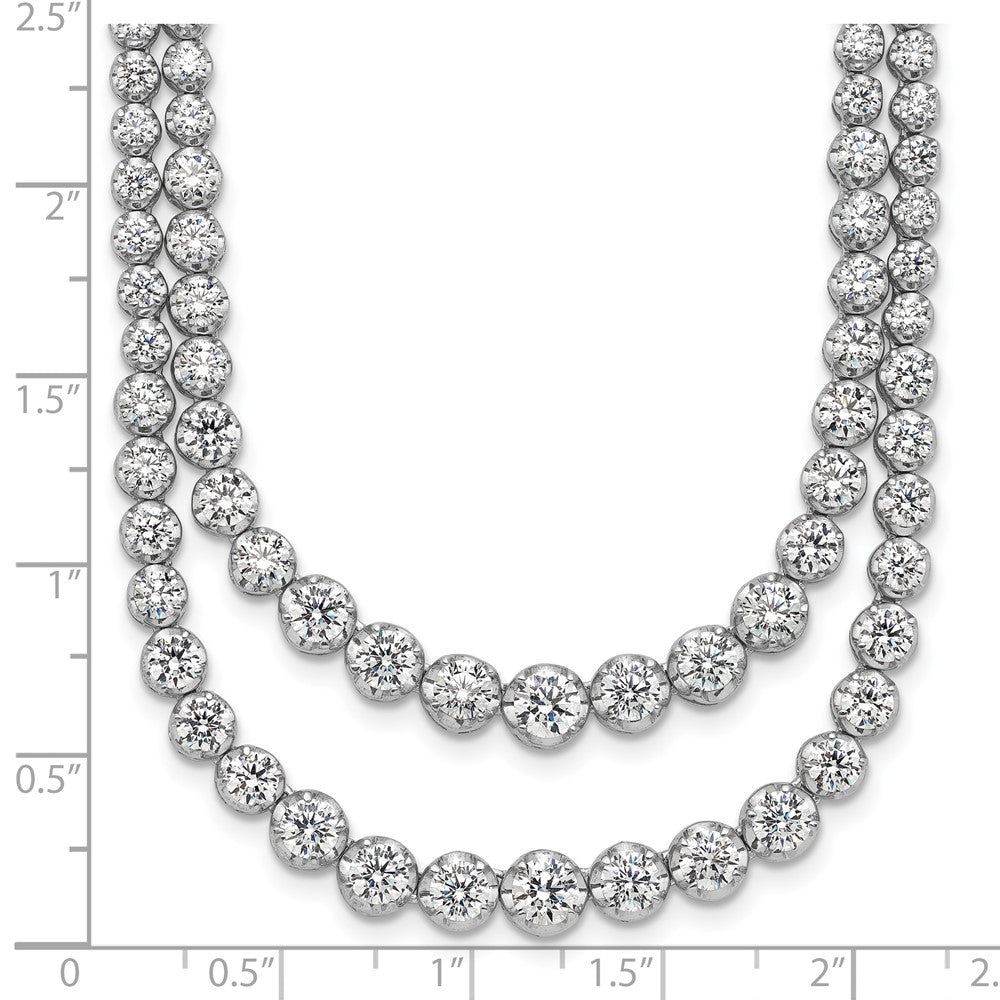 14kw 14 7/8ct Lab Grown Dia VS/SI+ G+ 18in Grad Layered Tennis Necklace