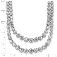 14kw 14 7/8ct Lab Grown Dia VS/SI+ G+ 18in Grad Layered Tennis Necklace