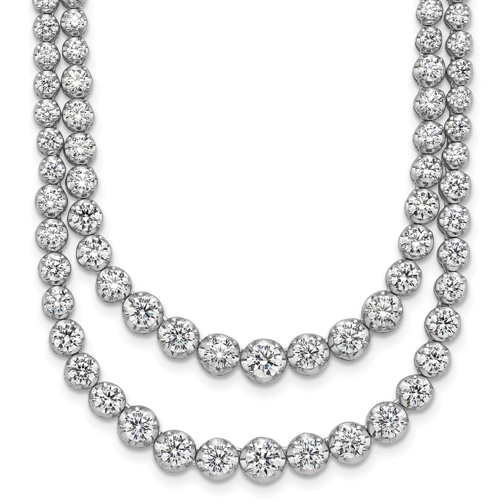 14kw 14 7/8ct Cert Lab Grown Dia VS/SI+ G+ 18in Grad Layer Tennis Necklace