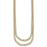 14k 14 7/8ct Cert Lab Grown Dia VS/SI+ G+ 18in Grad Layered Tennis Necklace