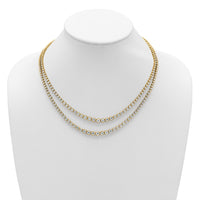 14k 14 7/8ct Lab Grown Dia VS+ F+ Comp 18in Grad Layered Tennis Necklace