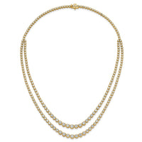 14k 14 7/8ct Cert Lab Grown Dia VS/SI+ G+ 18in Grad Layered Tennis Necklace