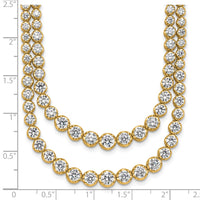 14k 14 7/8ct Cert Lab Grown Dia VS/SI+ G+ 18in Grad Layered Tennis Necklace