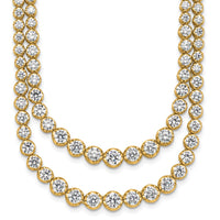 14k 14 7/8ct Cert Lab Grown Dia VS/SI+ G+ 18in Grad Layered Tennis Necklace