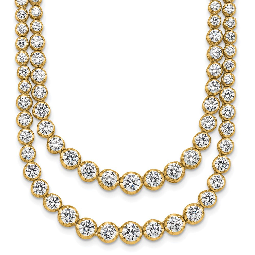14k 14 7/8ct Lab Grown Dia VS+ F+ Comp 18in Grad Layered Tennis Necklace