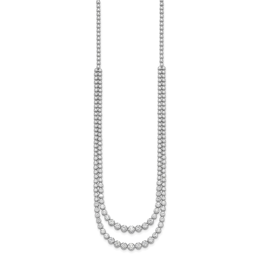 14kw 15 1/2ct Cert Lab Grown Dia VS+ F+ 20in Grad Layered Tennis Necklace