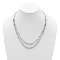 14kw 15 1/2ct Cert Lab Grown Dia VS+ F+ 20in Grad Layered Tennis Necklace
