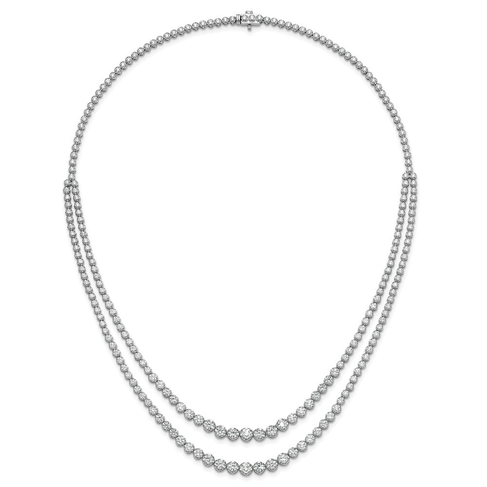 14kw 15 1/2ct Lab Grown Dia VS/SI+ G+ 20in Grad Layered Tennis Necklace