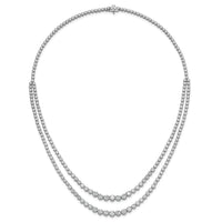 14kw 15 1/2ct Lab Grown Dia VS/SI+ G+ 20in Grad Layered Tennis Necklace