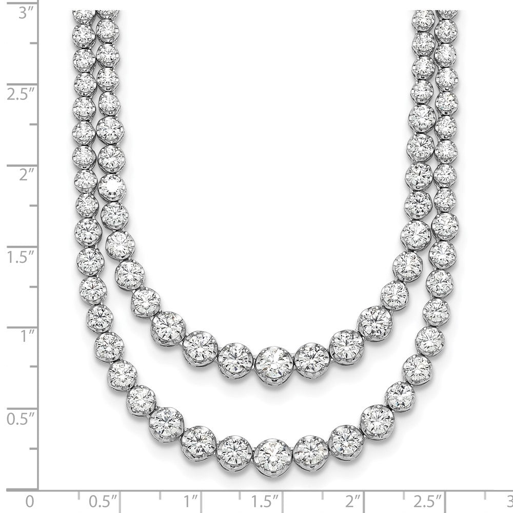 14kw 15 1/2ct Cert Lab Grown Dia VS+ F+ 20in Grad Layered Tennis Necklace