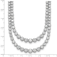 14kw 15 1/2ct Cert Lab Grown Dia VS+ F+ 20in Grad Layered Tennis Necklace