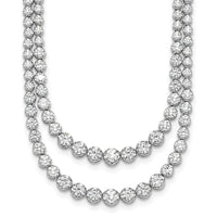 14kw 15 1/2ct Lab Grown Dia VS/SI+ G+ 20in Grad Layered Tennis Necklace