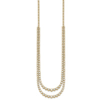 14k 15 1/2ct Cert Lab Grown Dia VS+ F+ 20in Grad Layered Tennis Necklace