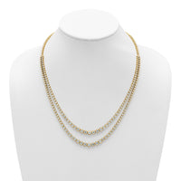 14k 15 1/2ct Cert Lab Grown Dia VS+ F+ 20in Grad Layered Tennis Necklace