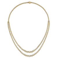14k 15 1/2ct Cert Lab Grown Dia VS/SI+ G+ 20in Grad Layered Tennis Necklace