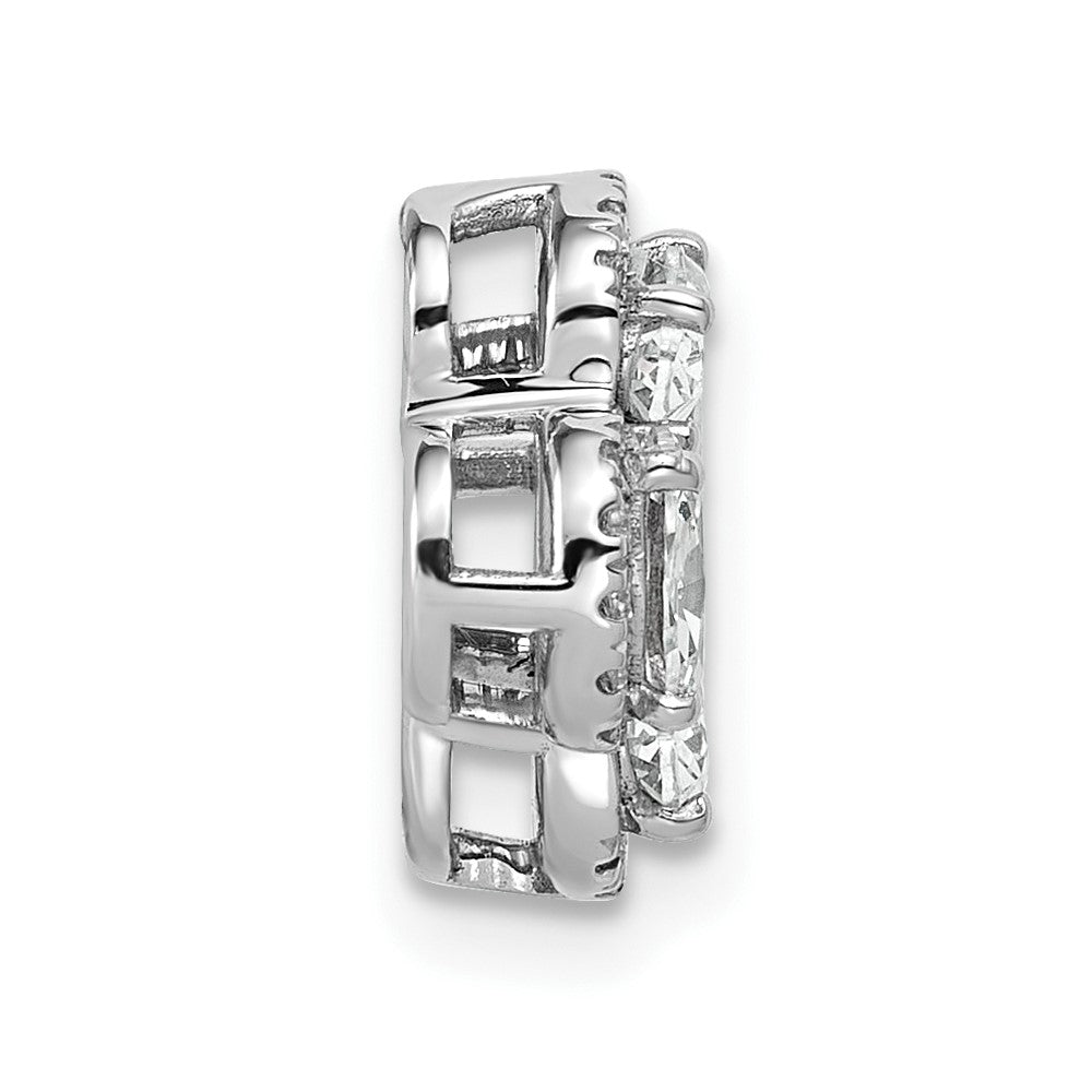 14kw 1 1/8ct Lab Grown Diamond VS/SI+ G+ Comp Cluster Chain Slide Pendant