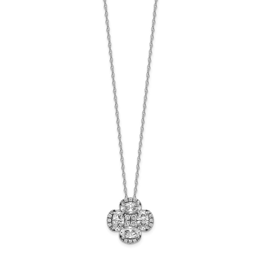 14kw Lab Grown VS/SI+ G+ Diamond Cluster Pendant with Chain