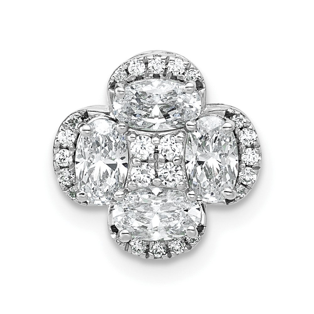 14kw 1 1/8ct Lab Grown Diamond VS/SI+ G+ Comp Cluster Chain Slide Pendant