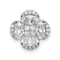 14kw 1 1/8ct Lab Grown Diamond VS/SI+ G+ Comp Cluster Chain Slide Pendant