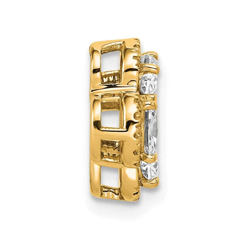 14k 1 1/8ct Lab Grown Diamond VS/SI+ G+ Comp Cluster Chain Slide Pendant