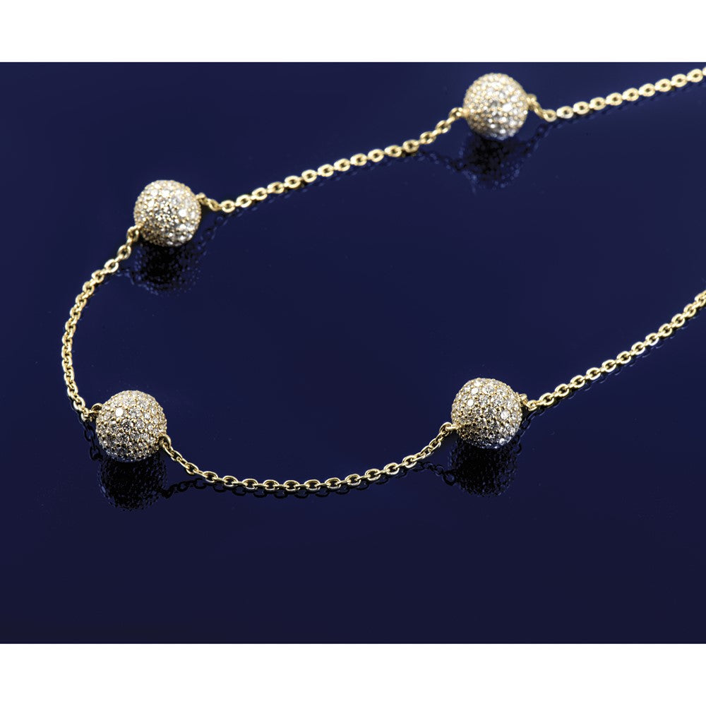14k 10 5/8ct Lab Grown Dia VS/SI+ G+ Comp 18in 10mm Sphere Necklace