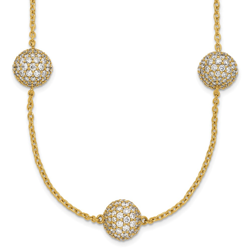 14k 10 5/8ct Lab Grown Dia VS/SI+ G+ Comp 18in 10mm Sphere Necklace