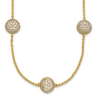 14k 10 5/8ct Lab Grown Dia VS/SI+ G+ Comp 18in 10mm Sphere Necklace