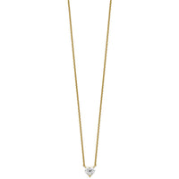 14ky Heart Certified Lab Grown VS/SI+ G+ Complete Diamond Pendant with Chai