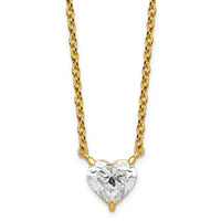 14ky Heart Certified Lab Grown VS/SI+ G+ Complete Diamond Pendant with Chai