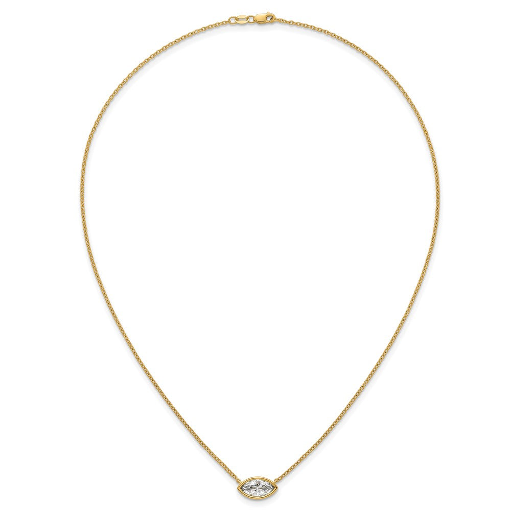 14ky Marquise Certified Lab Grown VS/SI+ G+ Complete Dia. Pend with Chain
