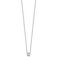14kw 1ct Cert Lab Grown Dia VS+ F+ Cushion Comp 18in Bezel Set Necklace