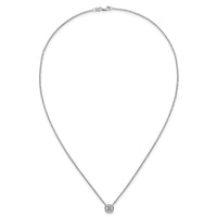 14kw 1ct Cert Lab Grown Dia VS+ F+ Cushion Comp 18in Bezel Set Necklace