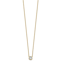 14k 1ct Cert Lab Grown Dia VS+ F+ Cushion Comp 18in Bezel Set Necklace